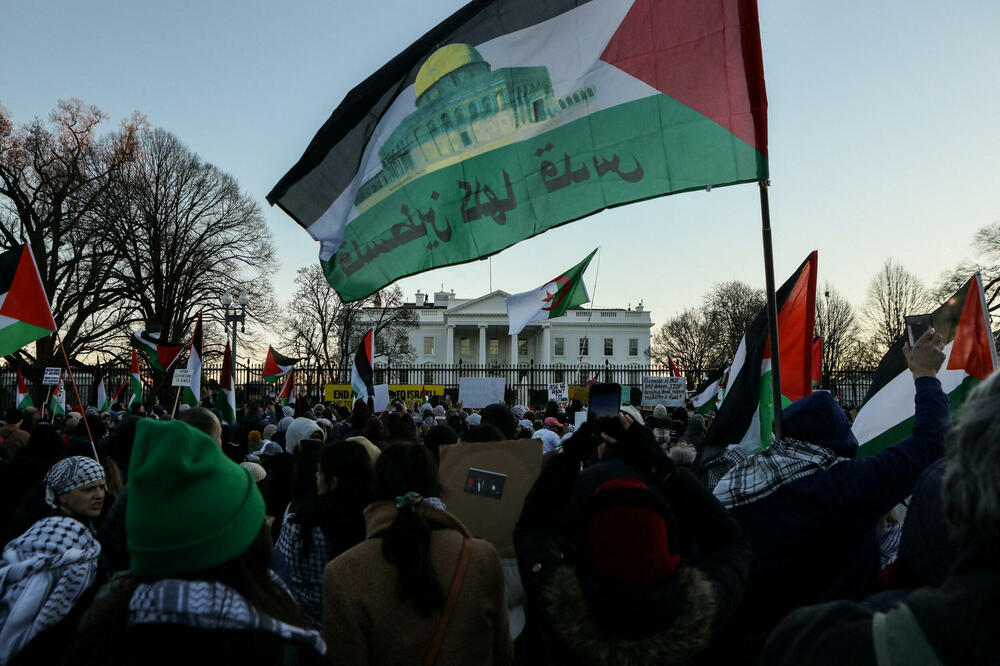 Demonstracije u znak podrške Palestincima u Vašingtonu, Foto: Rojters