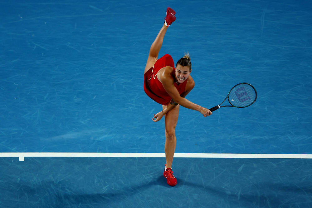 Sabalenka tokom polufinalnog duela, Foto: Reuters