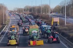 "Operacija puž": Belgijski poljoprivrednici sporo vozili pa...