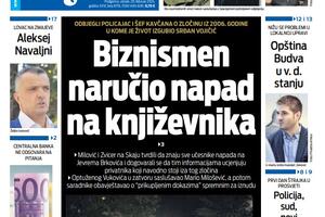 Naslovna strana "Vijesti" za 20. februar 2024.
