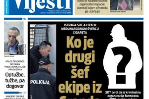 Naslovna strana "Vijesti" za 21. februar 2024.