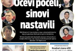 Naslovna strana "Vijesti" za 23. februar 2024.