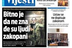 Naslovna strana "Vijesti" za 22. mart 2024.