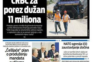 Naslovna strana "Vijesti" za 25. mart 2024.