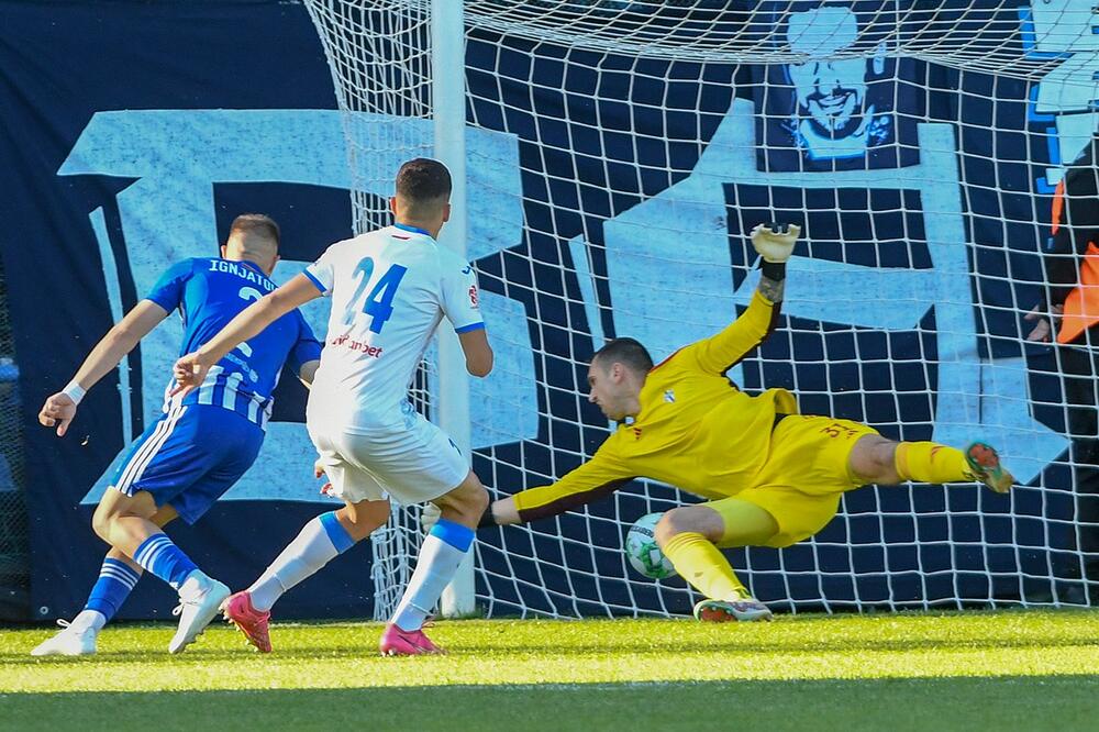 Pavličić tokom derbija sa Sutjeskom, Foto: FSCG