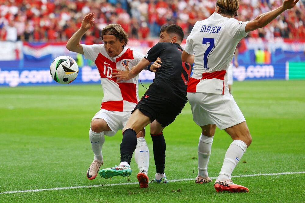 Luka Modrić na utakmici protiv Albanije, Foto: Reuters
