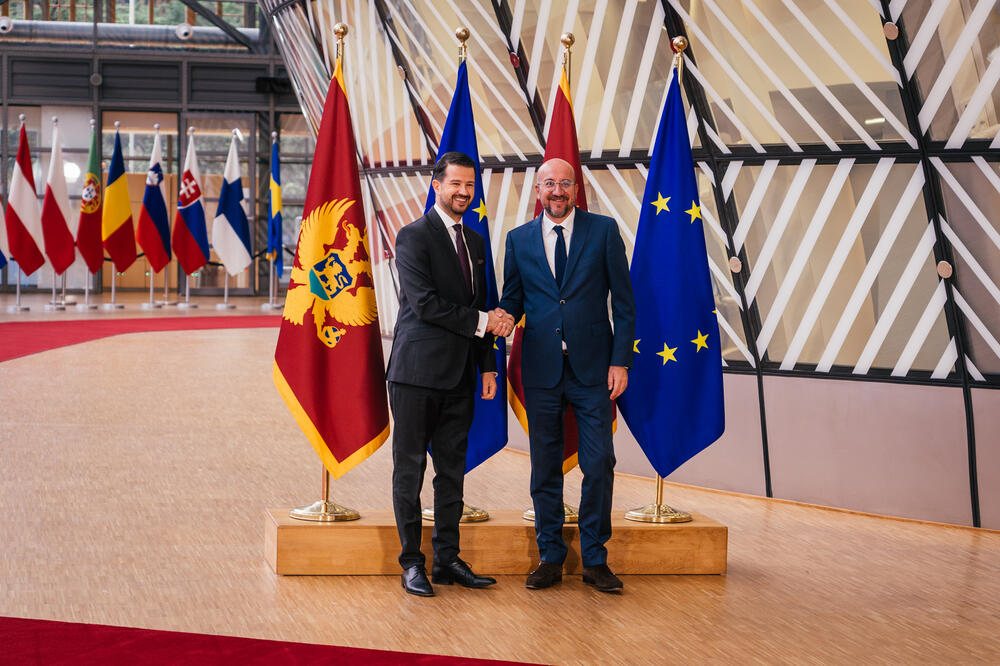 Jakov Milatović i Šarl Mišel u Briselu, Foto: Kancelarija za odnose s javnošću Predsjednika Crne Gore