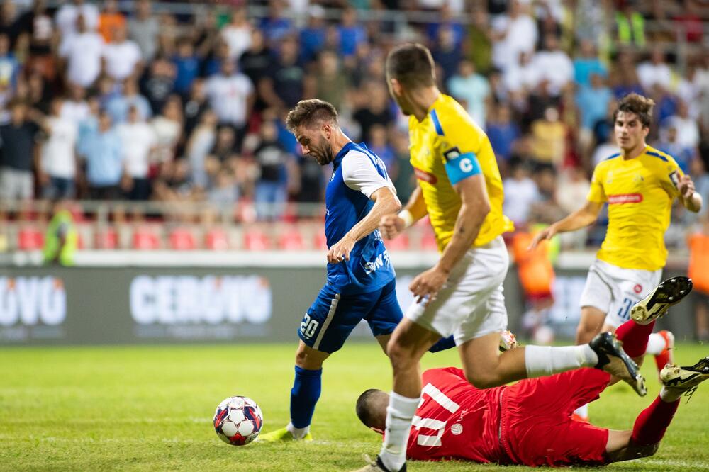 Milan Vušurović postiže gol za 2:0, Foto: FK Mornar/Facebook