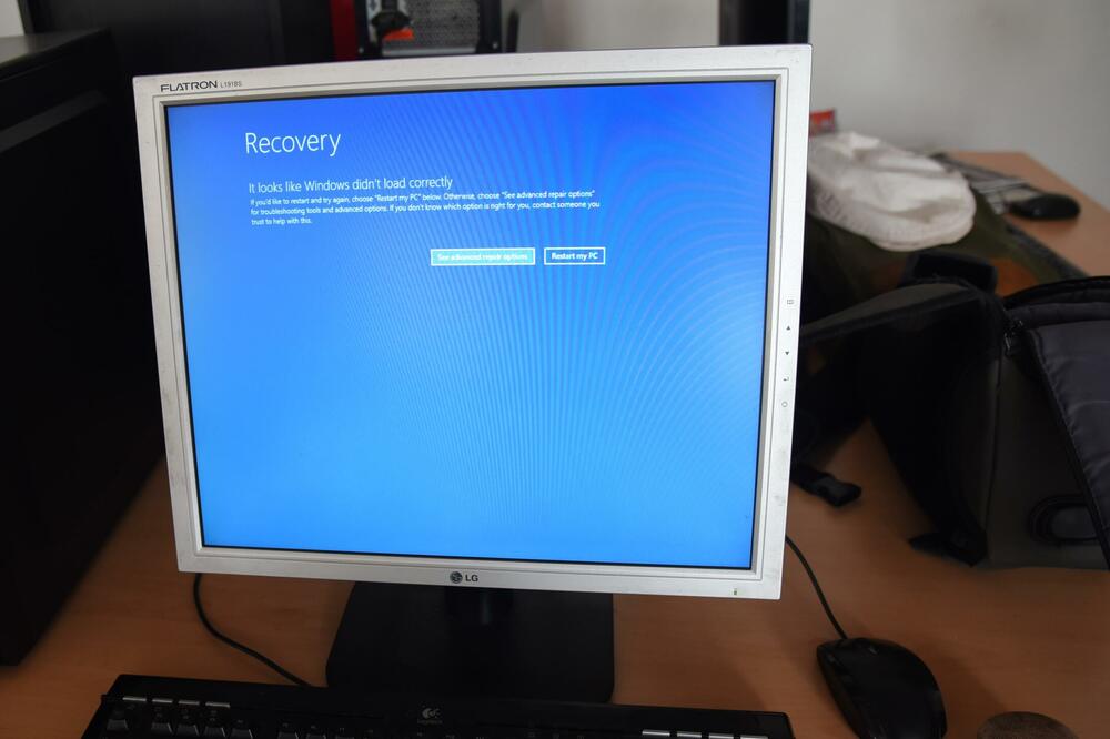 Izgled ekrana nakon što pogodi sistem, Foto: Luka Zeković