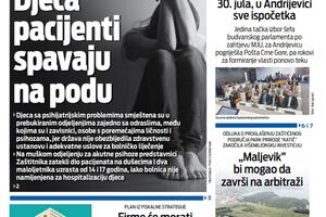 Naslovna strana "Vijesti" za 20. jul 2024.