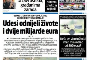 Naslovna strana "Vijesti" za 24. jul 2024.