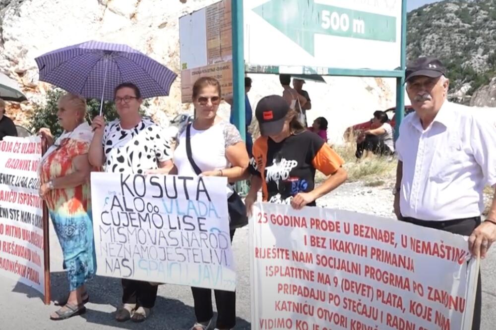 Bivši radnici "Košute", Foto: Screenshot/RTV Cetinje