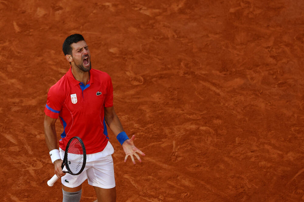 Đoković tokom meča sa Muzetijem, Foto: Reuters