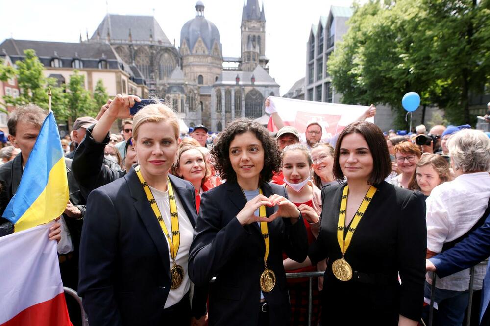 Bjeloruske aktivistkinje Svetlana Tihanovskaja, Veronika Cepkalo i Tatjana Homič, Foto: Reuters