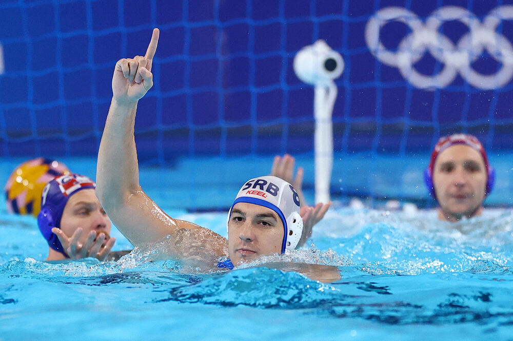 Jedan od najboljih igrača Srbije u Parizu slavi gol protiv Hrvatske: Nikola Jakšić, Foto: Reuters