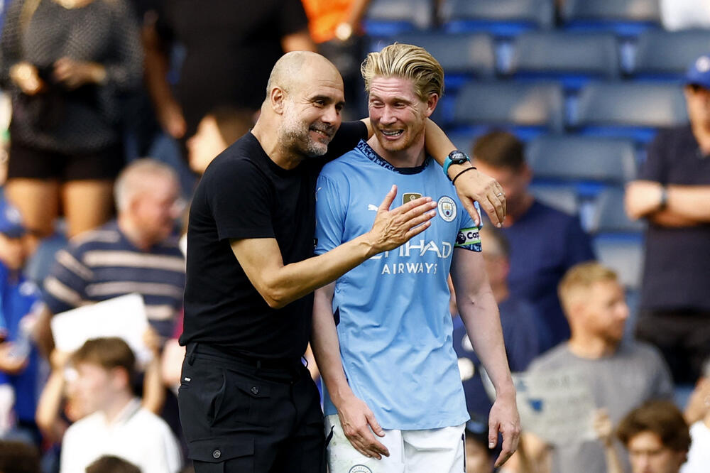 Pep Gvardiola i Kevin de Brujne, Foto: Reuters