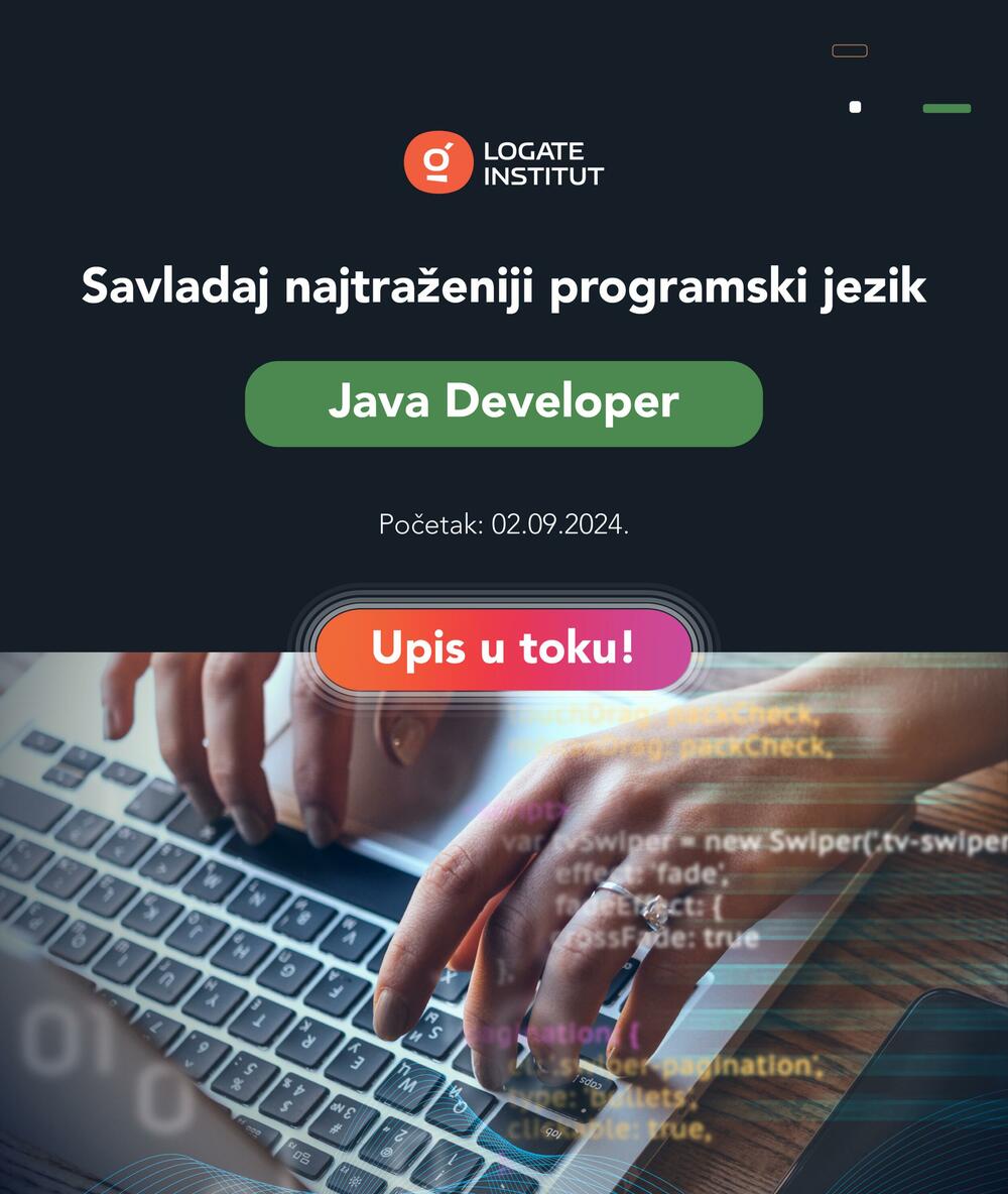 <p>Želite da unaprijedite svoje programerske vještine i ostvarite uspješnu karijeru u IT sektoru? Logate Institut za informacione tehnologije je pravo mjesto za vas! Naši kursevi iz oblasti programiranja i razvoja softvera pružaju vam sve što vam je potrebno da postanete stručnjak u najtraženijim IT oblastima. <strong>Prijavite se danas i ostvarite 10% popusta na sve kurseve.</strong></p>