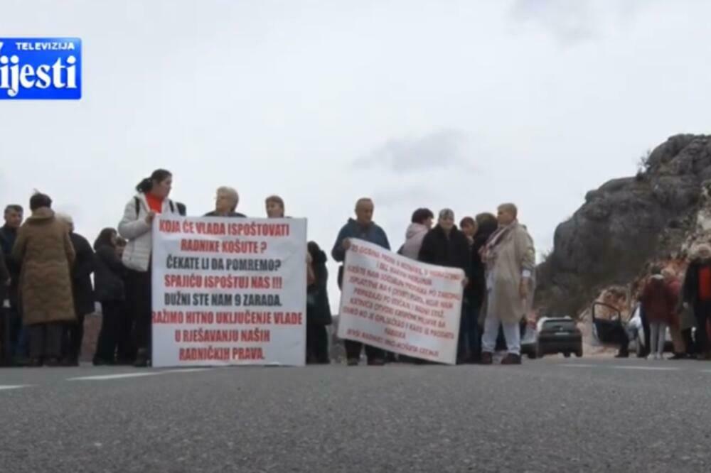 Sa jednog od protesta radnika, Foto: TV VIJESTI