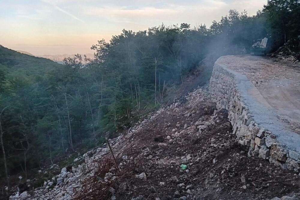 Sanirani potporni zid, Foto: Sekretarijat za investicije Opštine Budva