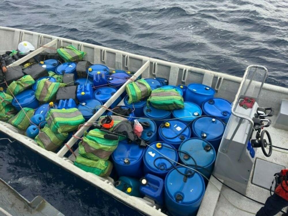 Seized cocaine on one of the speedboats