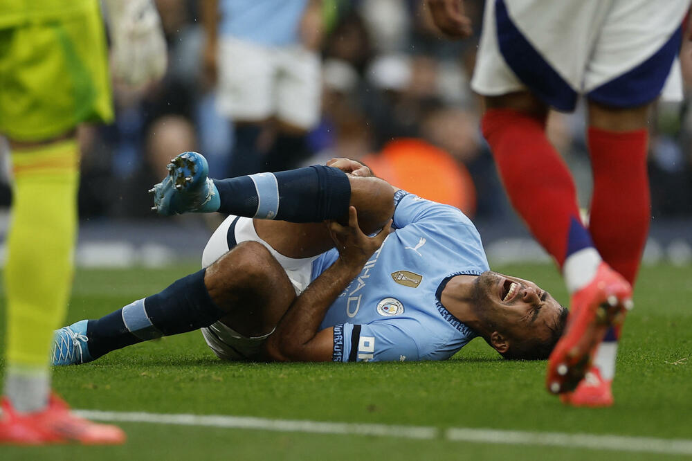 Rodri nakon povrede protiv Arsenala, Foto: Reuters