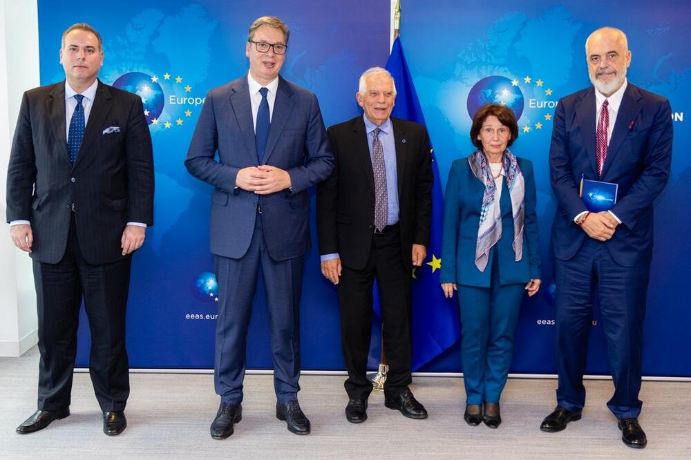 Ivanović, Vučić, Borelj, Siljanovska-Davkova i Rama, Foto: x.com/JosepBorrellF