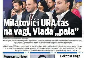 Naslovna strana "Vijesti" za 30. septembar 2024.