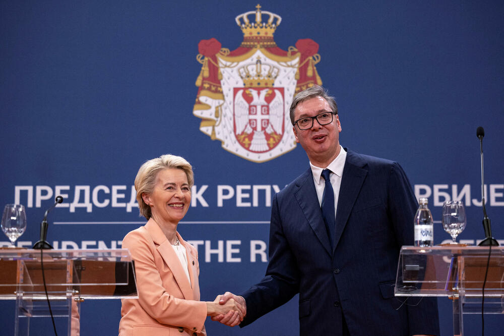 Ursula fon der Lajen i Aleksandar Vučić, Foto: Reuters