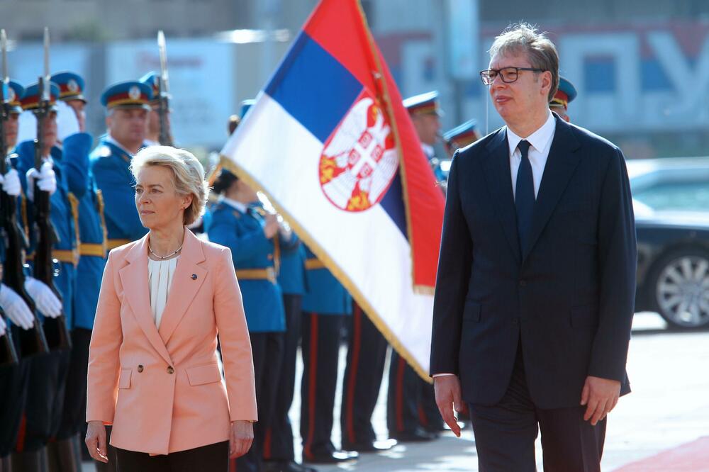 Šefica EK Ursula fon der Lajen i predsjednik Srbije Aleksandar Vučić u Beogradu 25. oktobra, Foto: BETAPHOTO