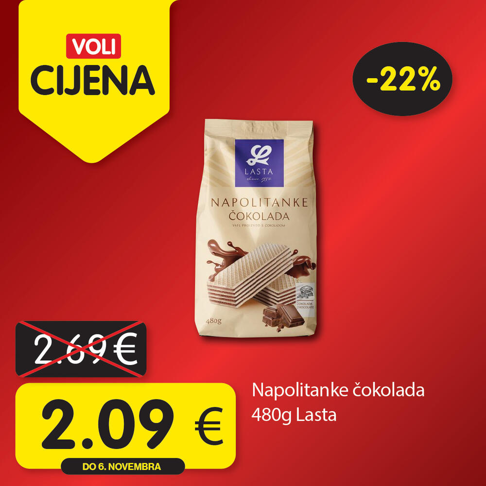 <p>Širok izbor proizvoda po najpovoljnijim cijenama na tržištu u svim Voli i Naš diskont marketima.</p>