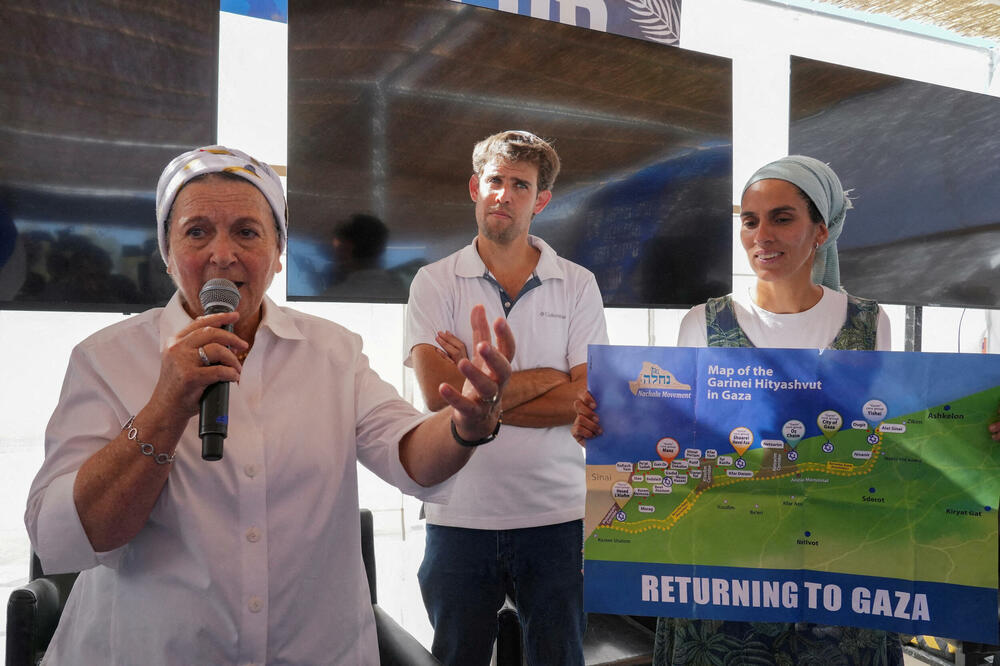 Danijela Vajs na konferenciji o ponovnom naseljavanju Gaze u Beeriju 21. oktobra, Foto: REUTERS