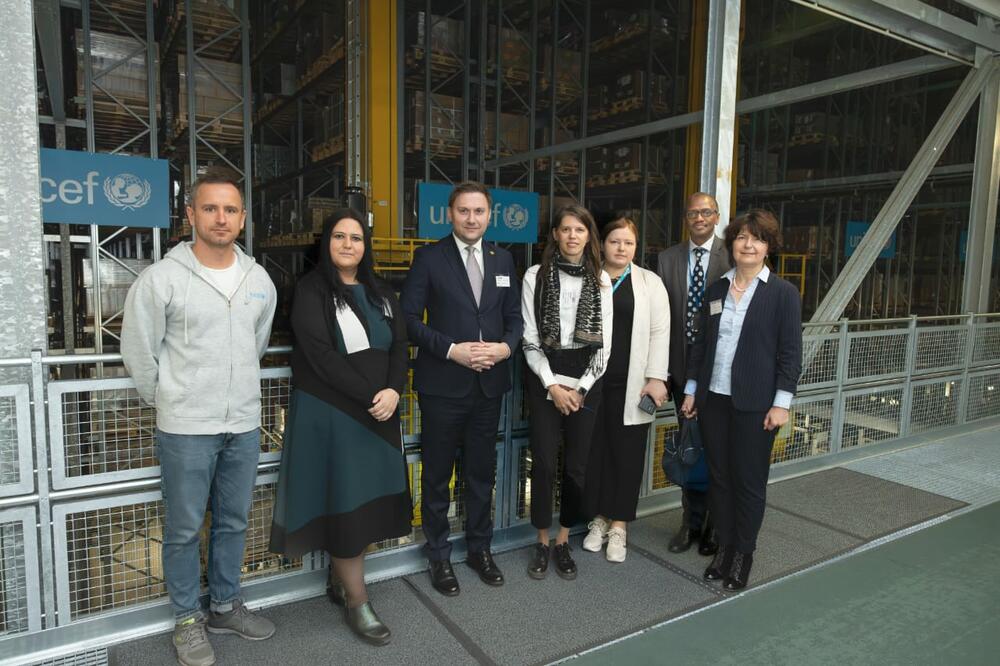 Detalj tokom posjete Centru za nabavku i logistiku UNICEF-a u Kopenhagenu, Foto: Ministarstvo zdravlja