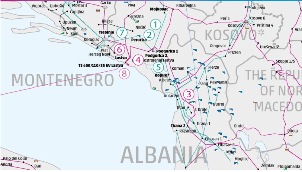 Mapa prvih ispada energetskog sistema u Crnoj Gori i regionu