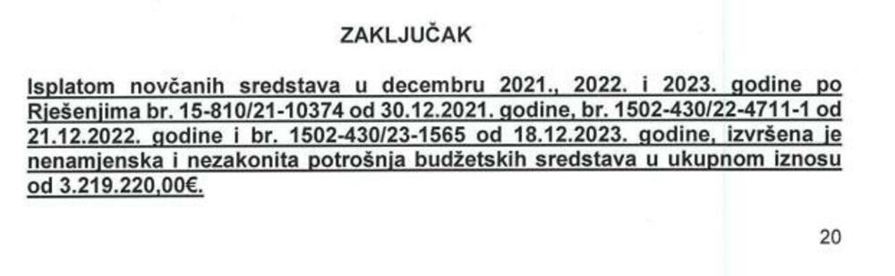 Zaključak budžetske inspekcije Ministarstva finansija o postupanju u Ministarstvu odbrane