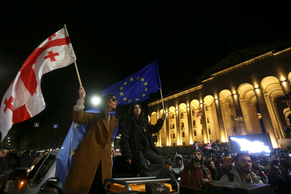 Studentski i opozicioni protest u Tbilisiju, Foto: Reuters