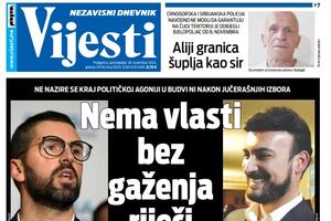 Naslovna strana "Vijesti" za 18. novembar 2024.