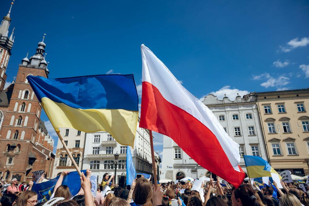 Miting podrške Ukrajini u poljskom gradu Krakovu 2022. godine, Foto: Shutterstock