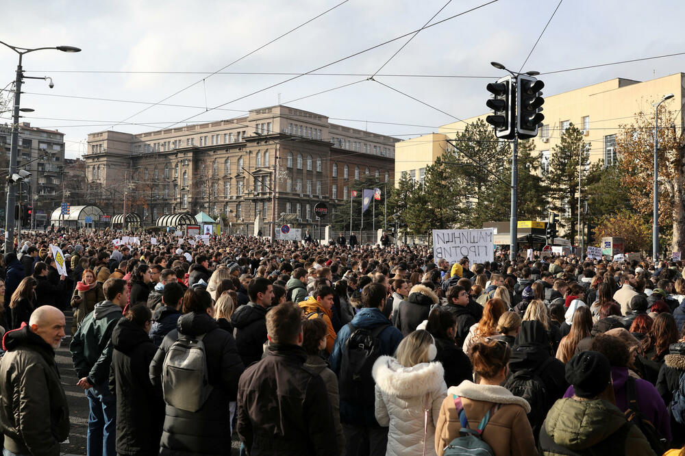 Sa protesta studenata odžanog juče u Beogradu, Foto: Reuters