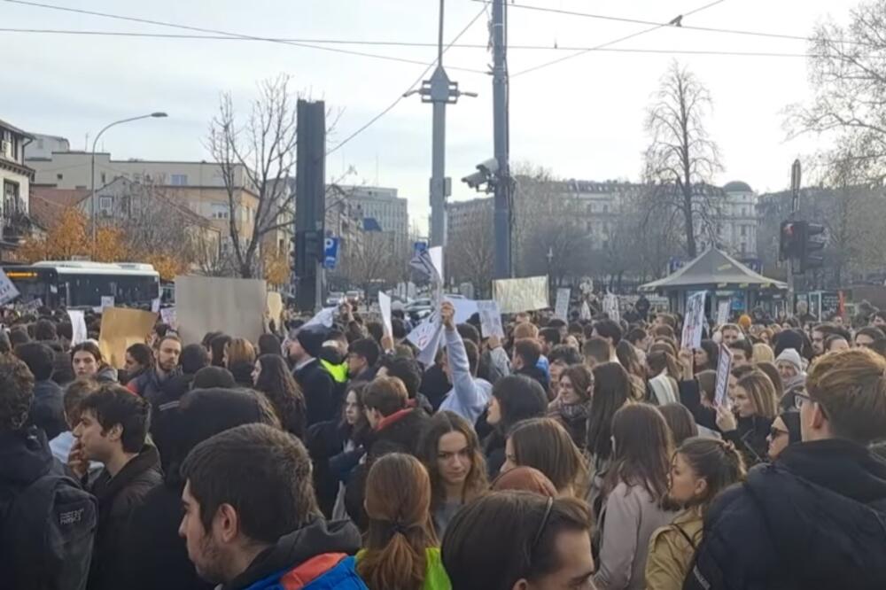 Sa jučerašnjeg protesta u centru Beograda (Ilustracija), Foto: Screenshot/Youtube