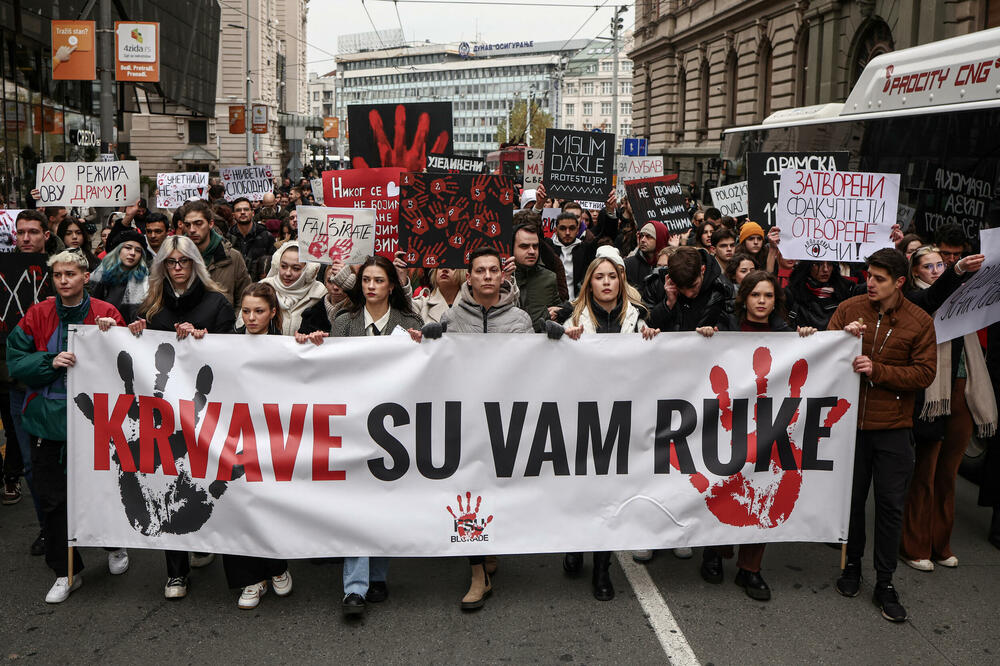 Sa studentskih protesta u Beogradu, Foto: Reuters