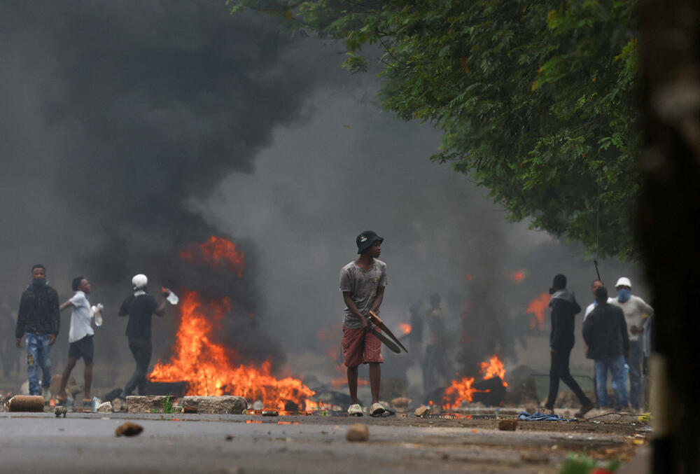 Detalj sa protesta u Mozambiku