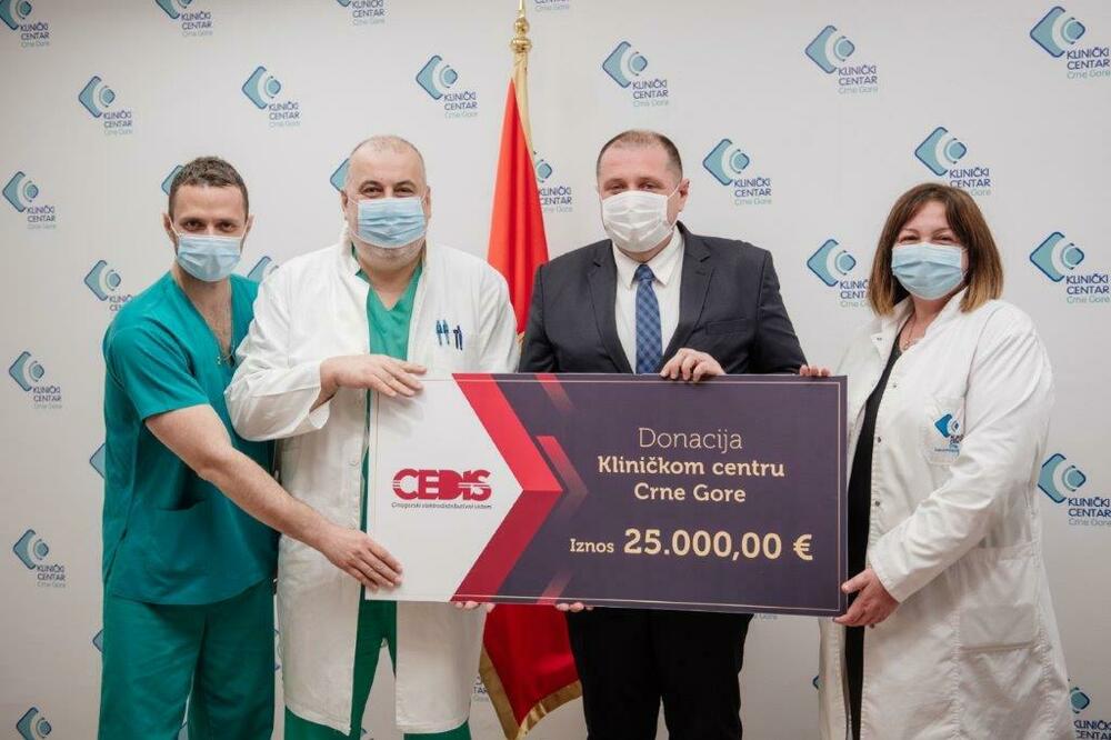 CEDIS je donirao Kliničkom centru Crne Gore 2023. godine 25.000 eura, Foto: Foto CEDIS