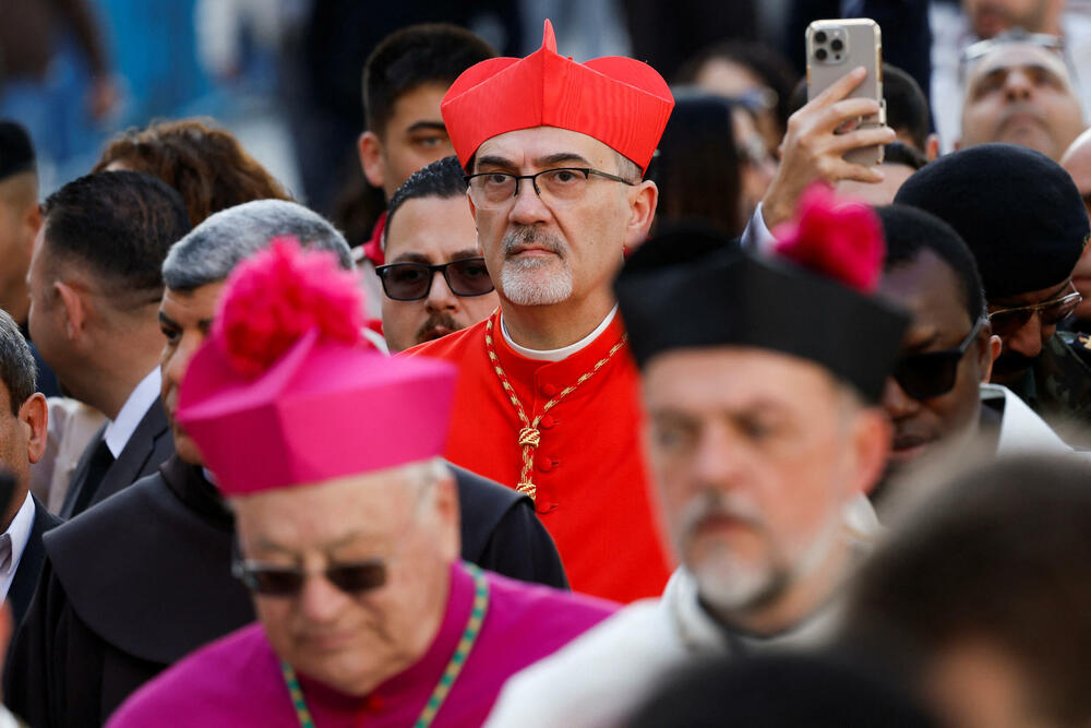 <p>Latinski patrijarh Pjerbatista Picabala, najviši rimokatolički sveštenik u Svetoj zemlji, primijetio je zatvorene prodavnice i prazne ulice i izrazio nadu da će sljedeće godine biti bolje</p>