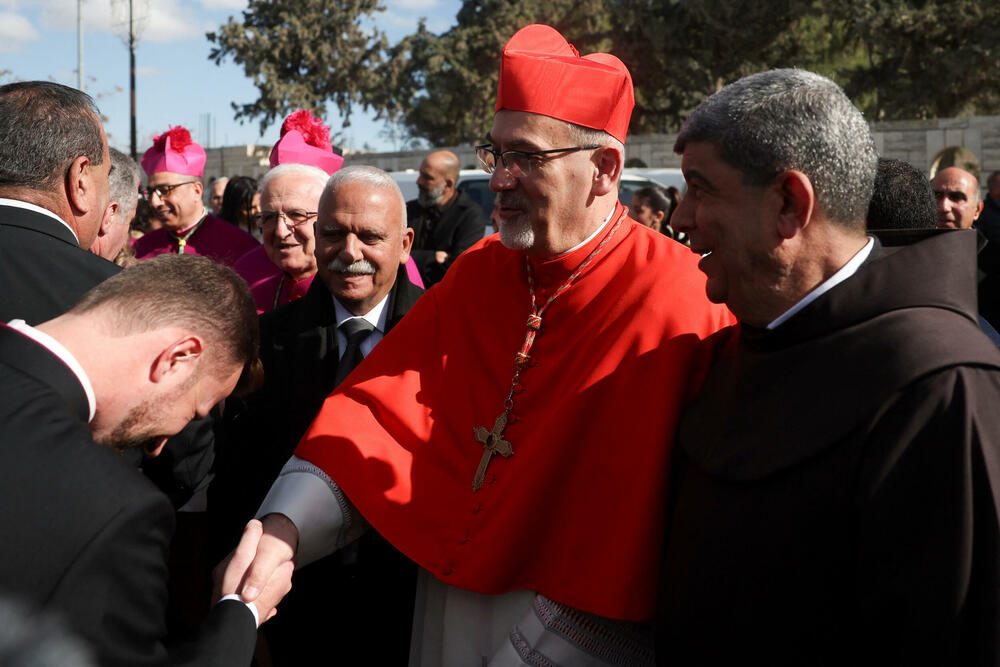 <p>Latinski patrijarh Pjerbatista Picabala, najviši rimokatolički sveštenik u Svetoj zemlji, primijetio je zatvorene prodavnice i prazne ulice i izrazio nadu da će sljedeće godine biti bolje</p>