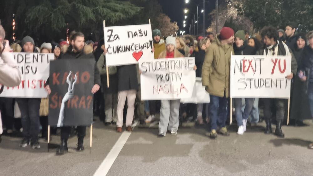 <p>Studenti razvili transparente na kojima piše "Kamo śutra", "Odgovarajte u roku", "Studenti nisu statistika"...</p>